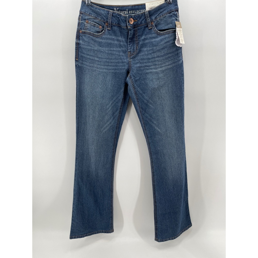 Natural Reflections Bootcut Jeans Womens 4 Blue Medium Wash Stretch Denim NEW